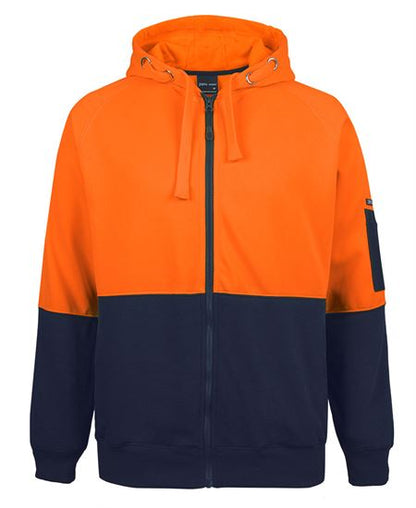 JB's Hi Vis Full Zip Fleecy Hoodie