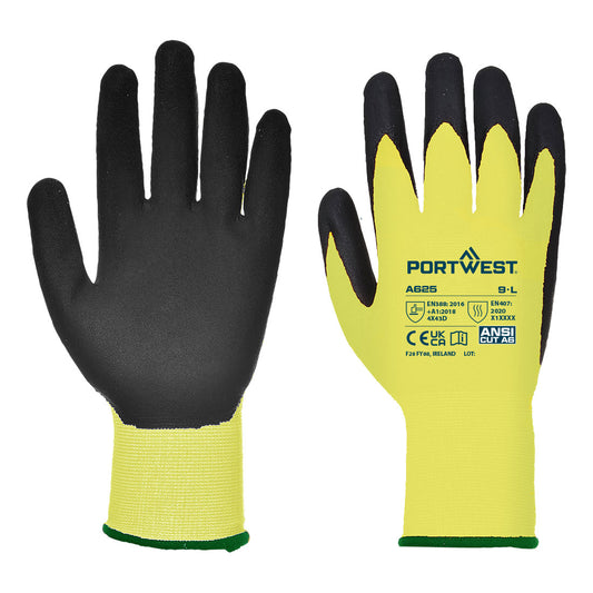 A625 Cut D13 PU Hi - Vis Glove
