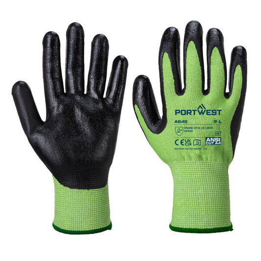 A645 Green Cut Glove - Nitrile Foam