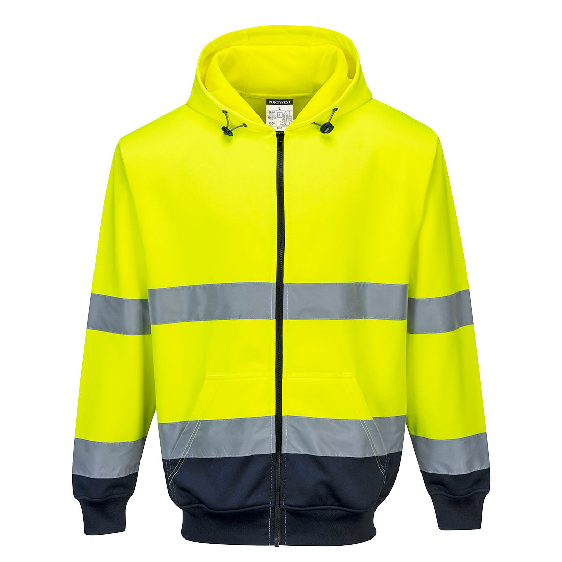 B317 Hi-Vis Contrast Zipped Hoodie