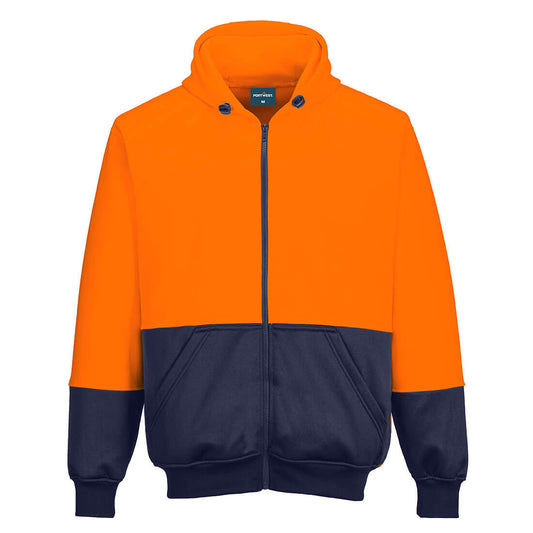 B327 Hi-Vis Contrast Zipped Class D Hoodie