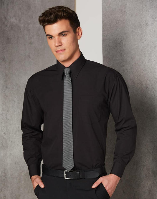 BS01L Men's Poplin Long Sleeve Business Shirt - BS01L