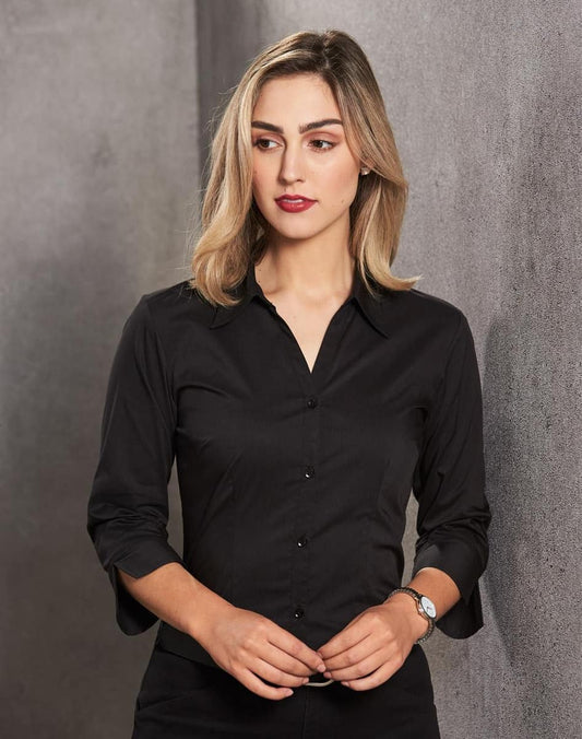 BS07Q Women's Teflon Executive 3/4 Sleeve Shirt - BS07Q
