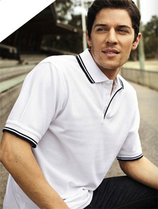 Unisex Adults Double Striped Polo (CP0422)