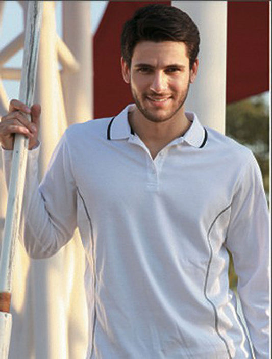 Stitch Feature Essentials-Unisex Adults Long Sleeve Polo (CP0912)