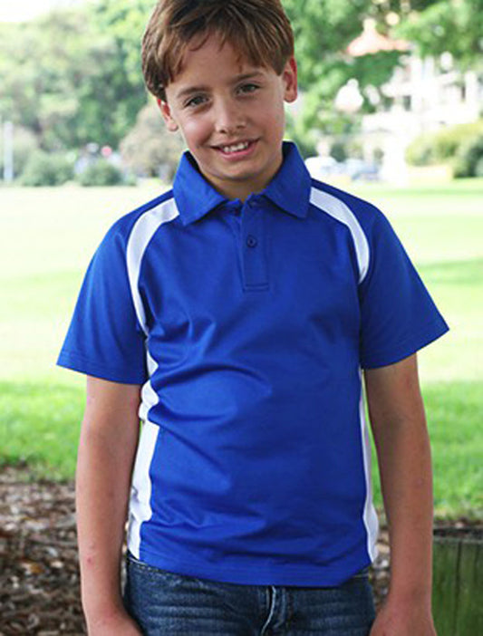 Team Essentials-Kids Short Sleeve Contrast Panel Polo (CP0939)