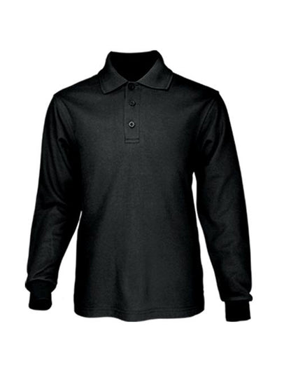 Kids Plain Colour Poly Face Cotton Backing Long Sleeve Polo (CP1605)