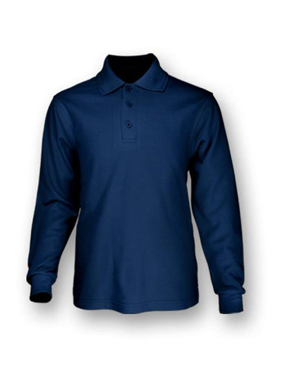 Kids Plain Colour Poly Face Cotton Backing Long Sleeve Polo (CP1605)