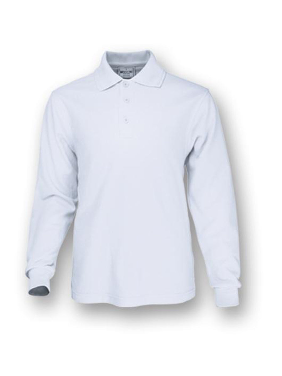 Kids Plain Colour Poly Face Cotton Backing Long Sleeve Polo (CP1605)