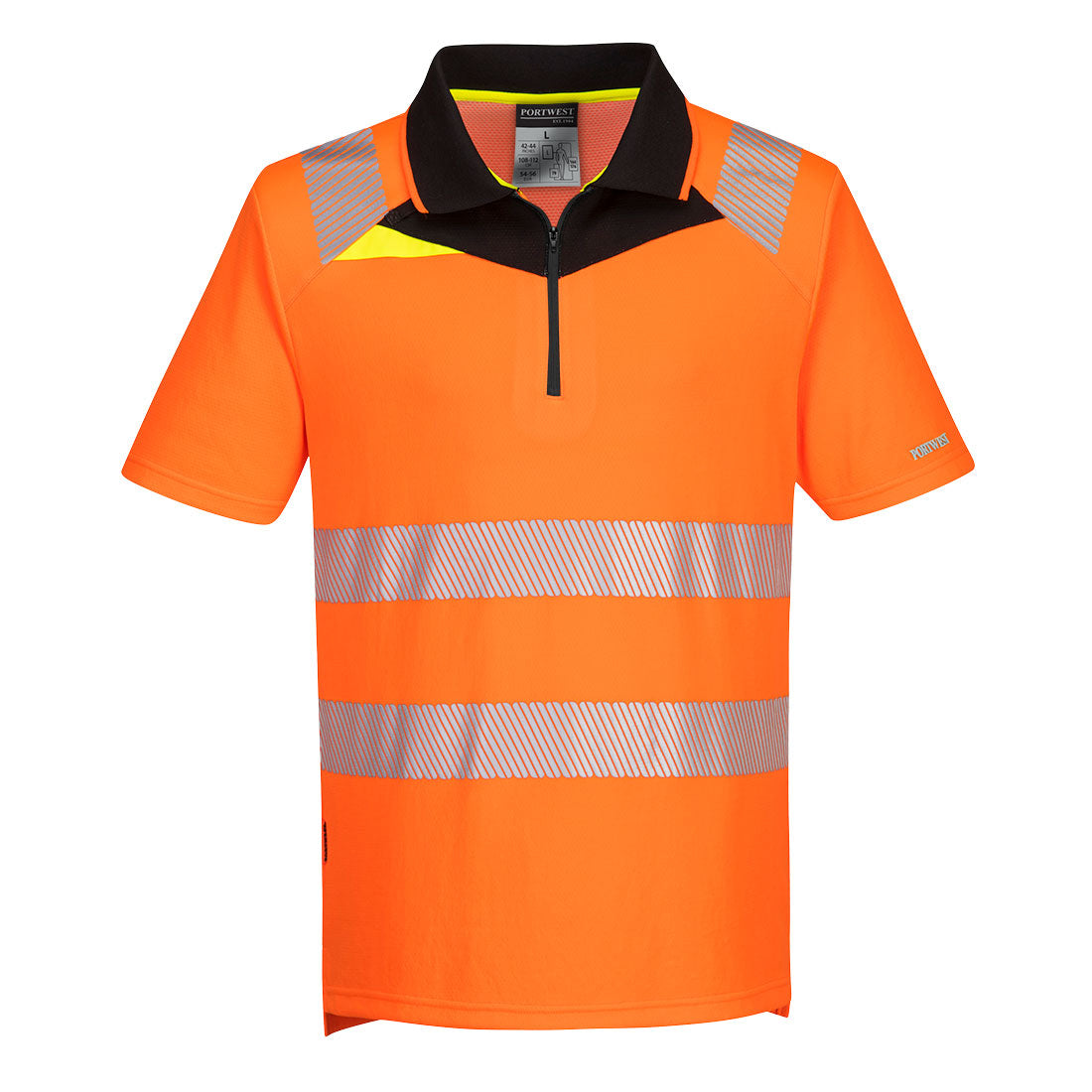 DX412 DX4 Hi-Vis Zip Polo Shirt S/S