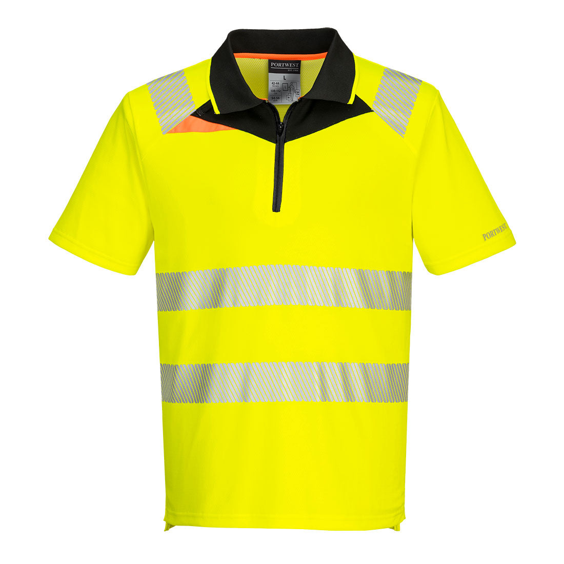 DX412 DX4 Hi-Vis Zip Polo Shirt S/S