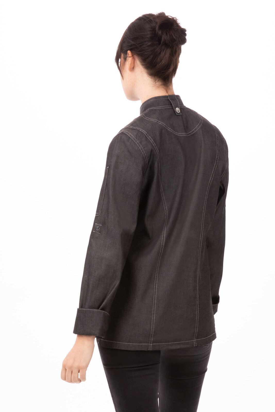 Gramercy Women's Denim Chef Jacket- Black