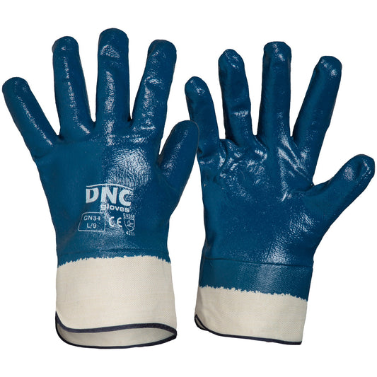 Blue Nitrile Full Dip with Canvas Cuff — DNC Workwear colour image