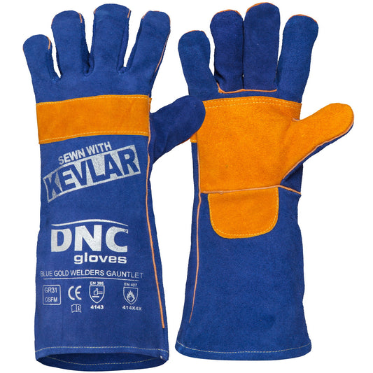 Blue Gold Welders Gauntlet — DNC Workwear colour image