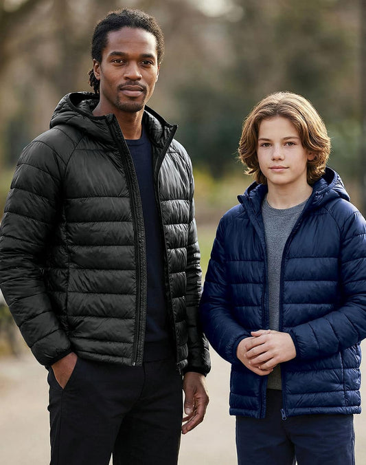 JK67 ADULTS SUSTAINABLE LIGHTWEIGHT HOODED PUFFER JACKET - JK67