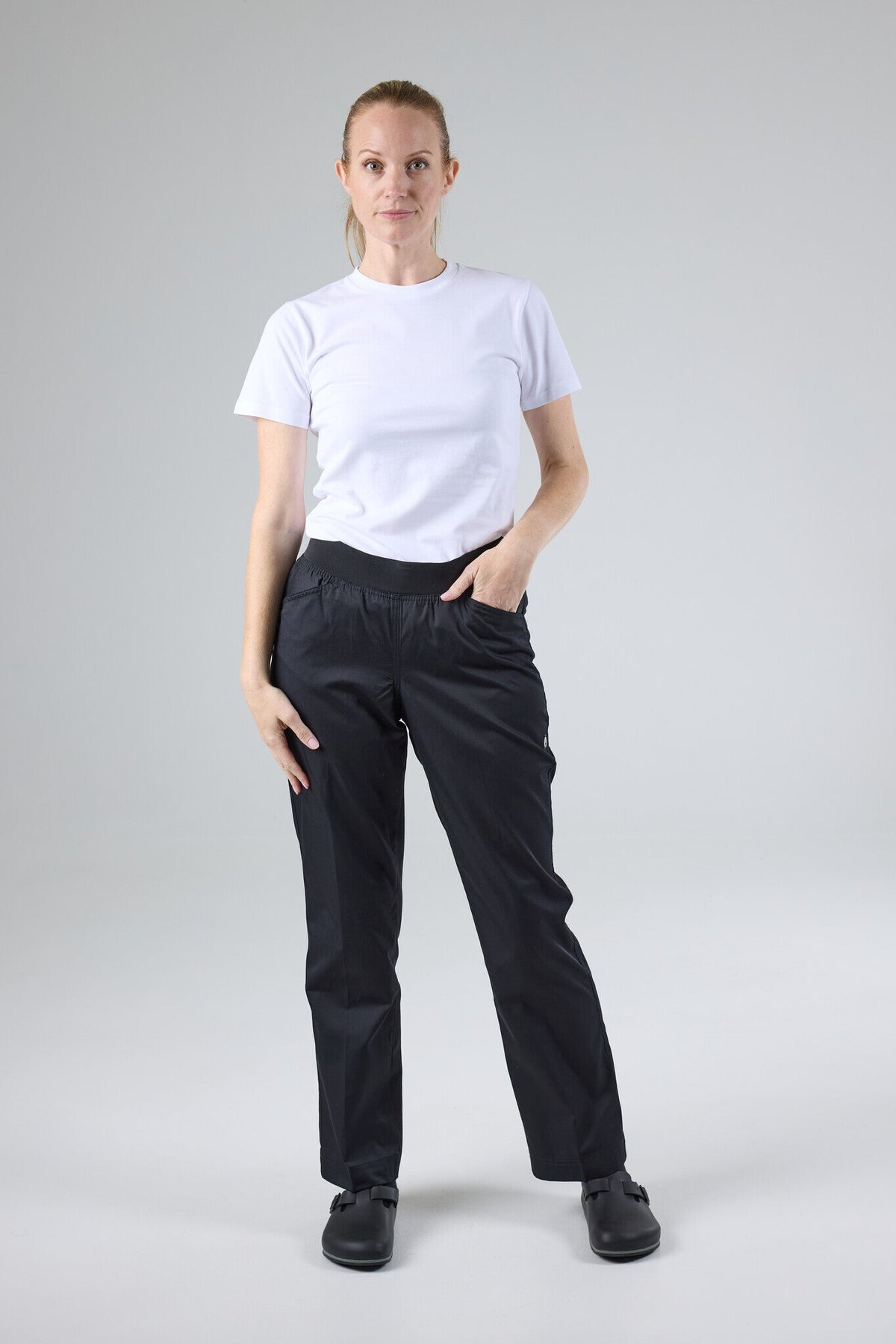 Lightweight Slim Women's Chef Pants Black