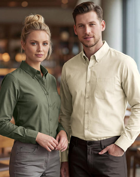 M7009L MENS SMART CASUAL COTTON BLEND L/S SHIRT - M7009L