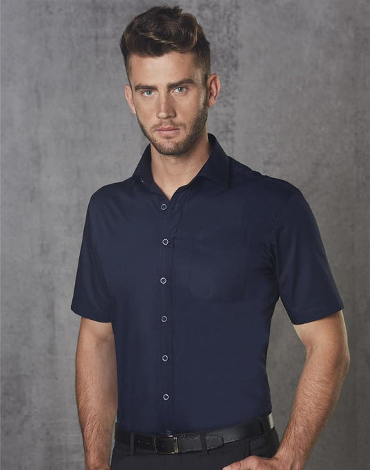 M7110S BARKLEY MENS TAPED SEAM SHORT SLEEVE SHIRT - M7110S