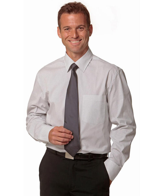 M7200L Men's Ticking Stripe Long Sleeve Shirt - M7200L