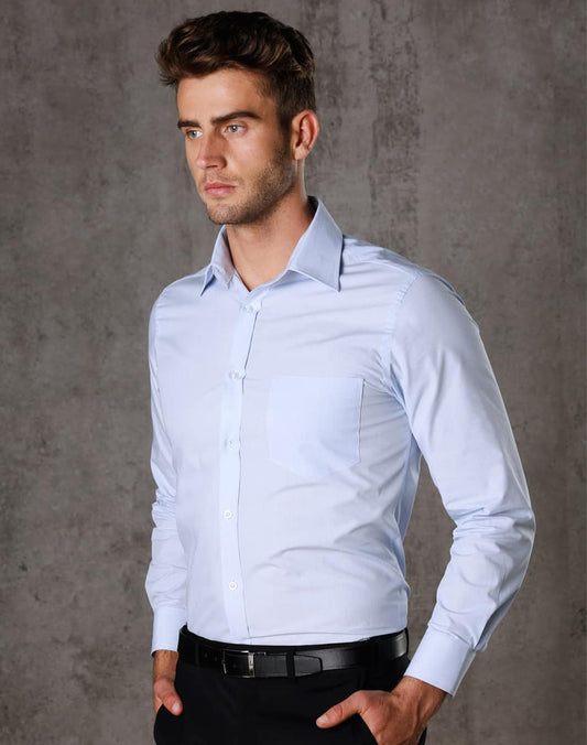 M7212 Men's Fine Stripe Long Sleeve Shirt - M7212
