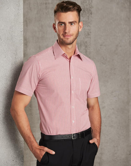 M7231 Men's Balance Stripe Short Sleeve Shirt - M7231