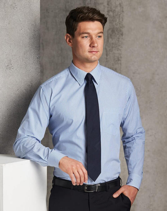 M7232 Men's Balance Stripe Long Sleeve Shirt - M7232