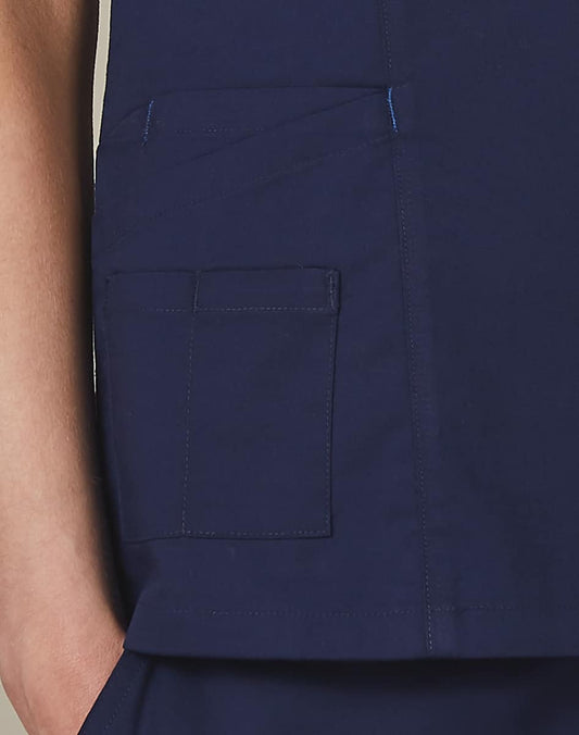 M7660 LADIES V-NECK CONTRAST TRIM SCRUB TOP - M7660