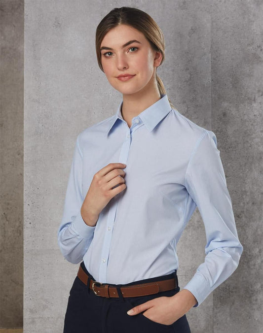 M8212 Women's Fine Stripe Long Sleeve Shirt - M8212