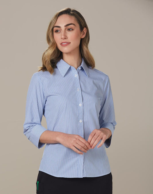 M8233 Women's Balance Stripe 3/4 Sleeve Shirt - M8233