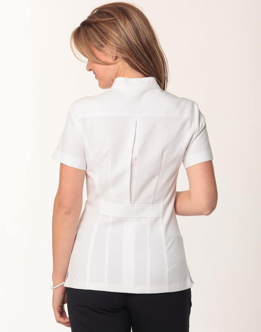 M8636S Women’s Full Zip Front Short Sleeve Tunic - M8636S