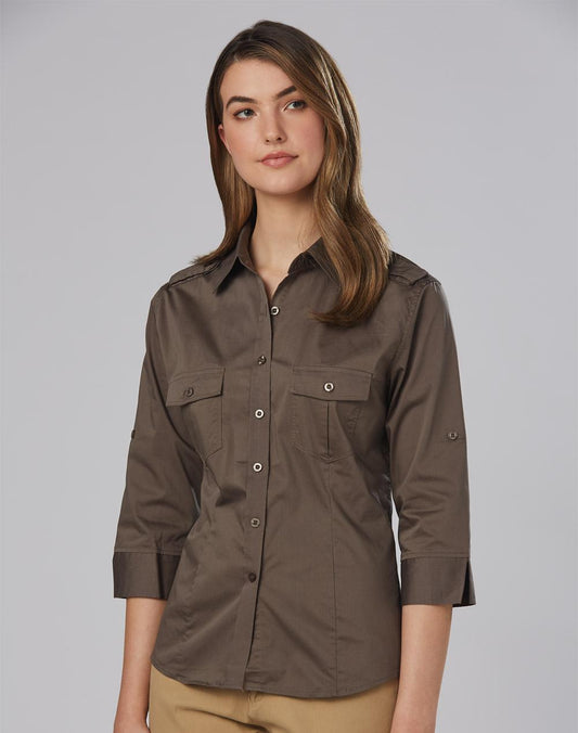 M8913 Women's 3/4 Sleeve Military Shirt - M8913