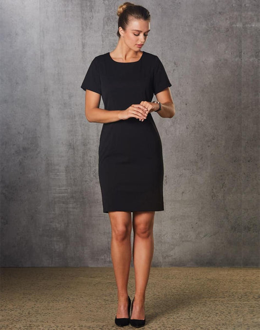 M9282 Ladies’ Poly/Viscose Stretch, Short Sleeve Dress - M9282