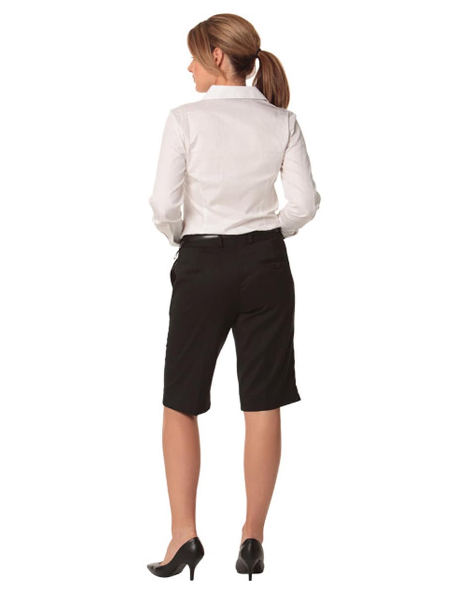 M9441 Women's Poly/Viscose Stretch Knee Length Flexi Waist Shorts - M9441