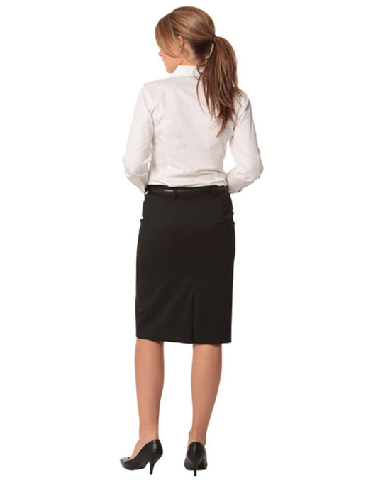 M9471 Women's Poly/Viscose Stretch Mid Length Lined Pencil Skirt - M9471