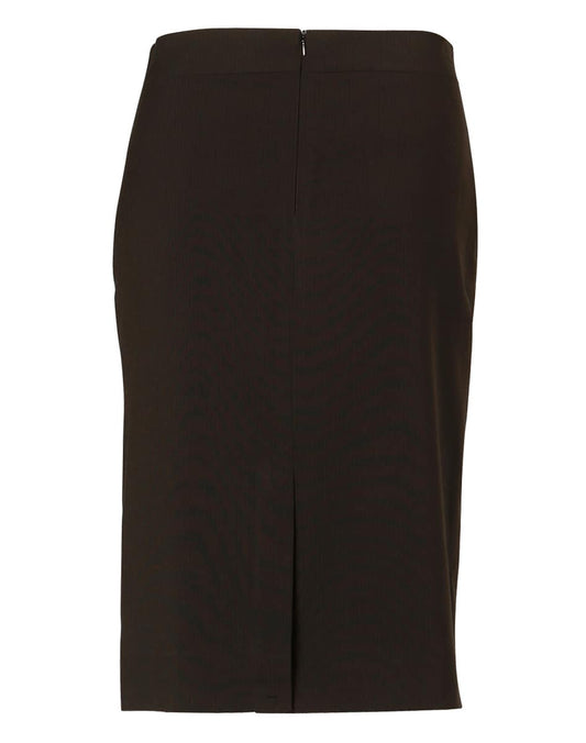 M9472 Women's Poly/Viscose Stretch Stripe Mid Length Lined Pencil Skirt - M9472
