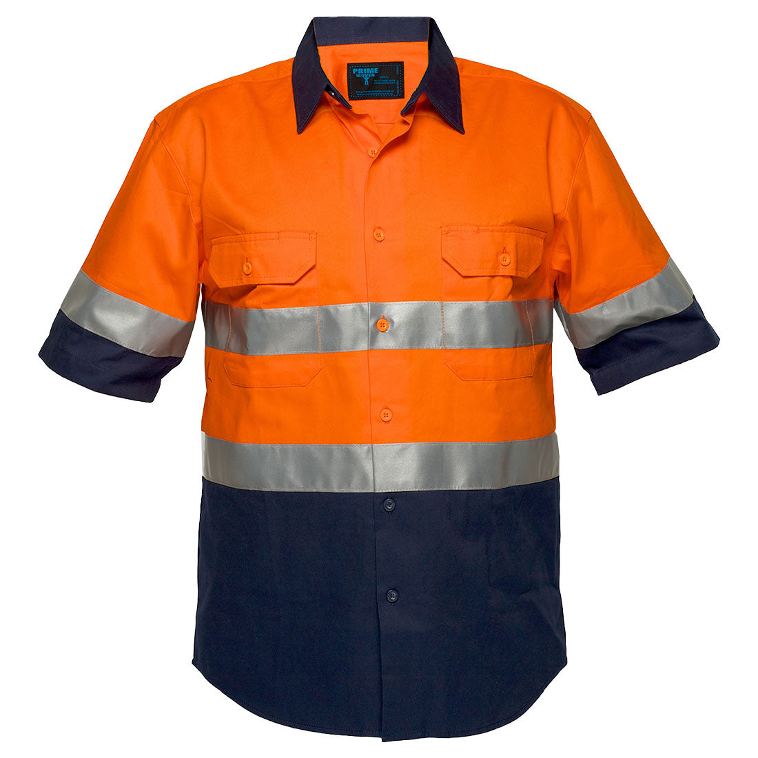 MA102 Hi-Vis Two Tone Regular Weight Short Sleeve Shirt with Tape
