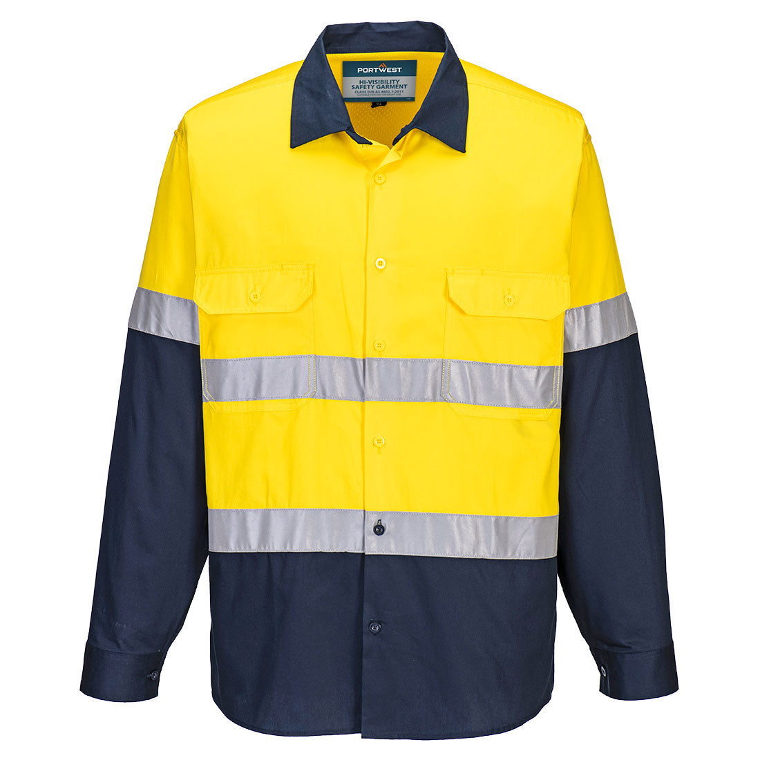 MA801 Hobart Hi-Vis Lightweight Contrast Shirt L/S