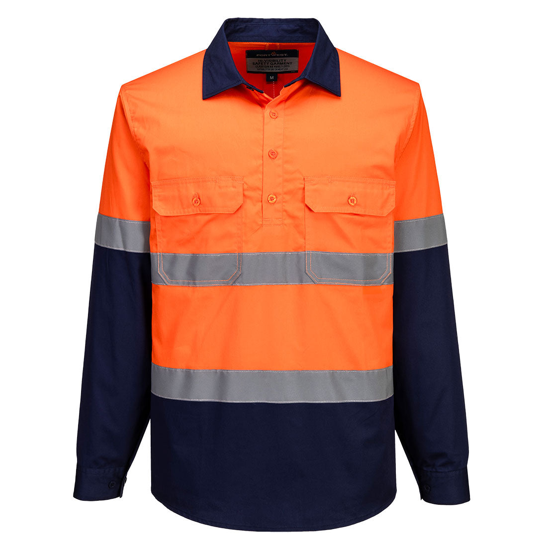 MA804 Hi-Vis Contrast Closed Front Shirt L/S