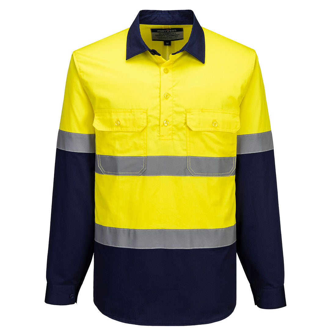 MA804 Hi-Vis Contrast Closed Front Shirt L/S