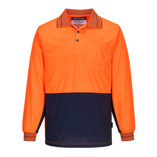 MP113 Hi-Vis Contrast Class D Polo Shirt L/S