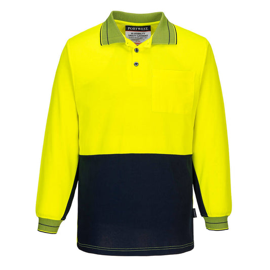 MP213 Hi-Vis Cotton Comfort Contrast Class D Polo Shirt L/S