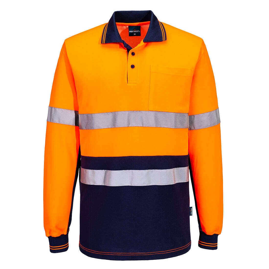 MP413 Hi-Vis Class D/N Cotton Comfort  Contrast Polo Shirt L/S