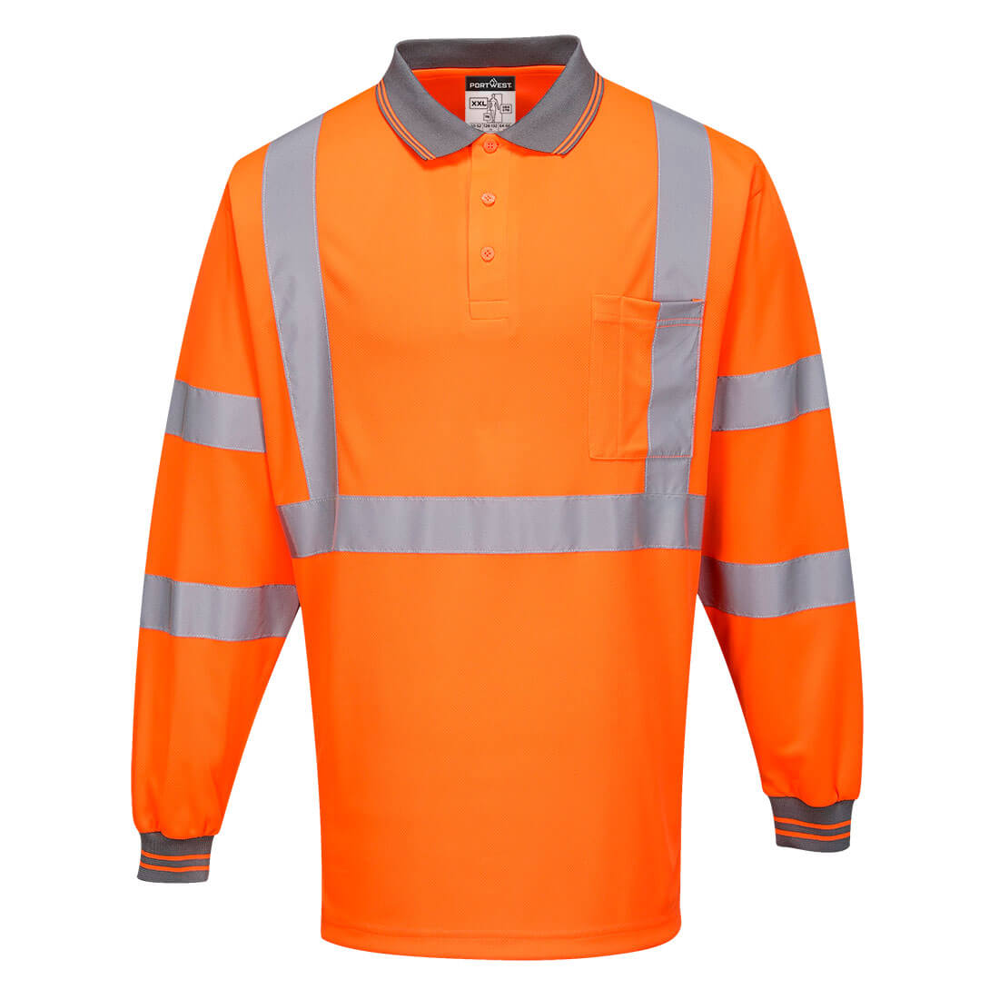MP713 Hi-Vis X Back Polo Shirt L/S