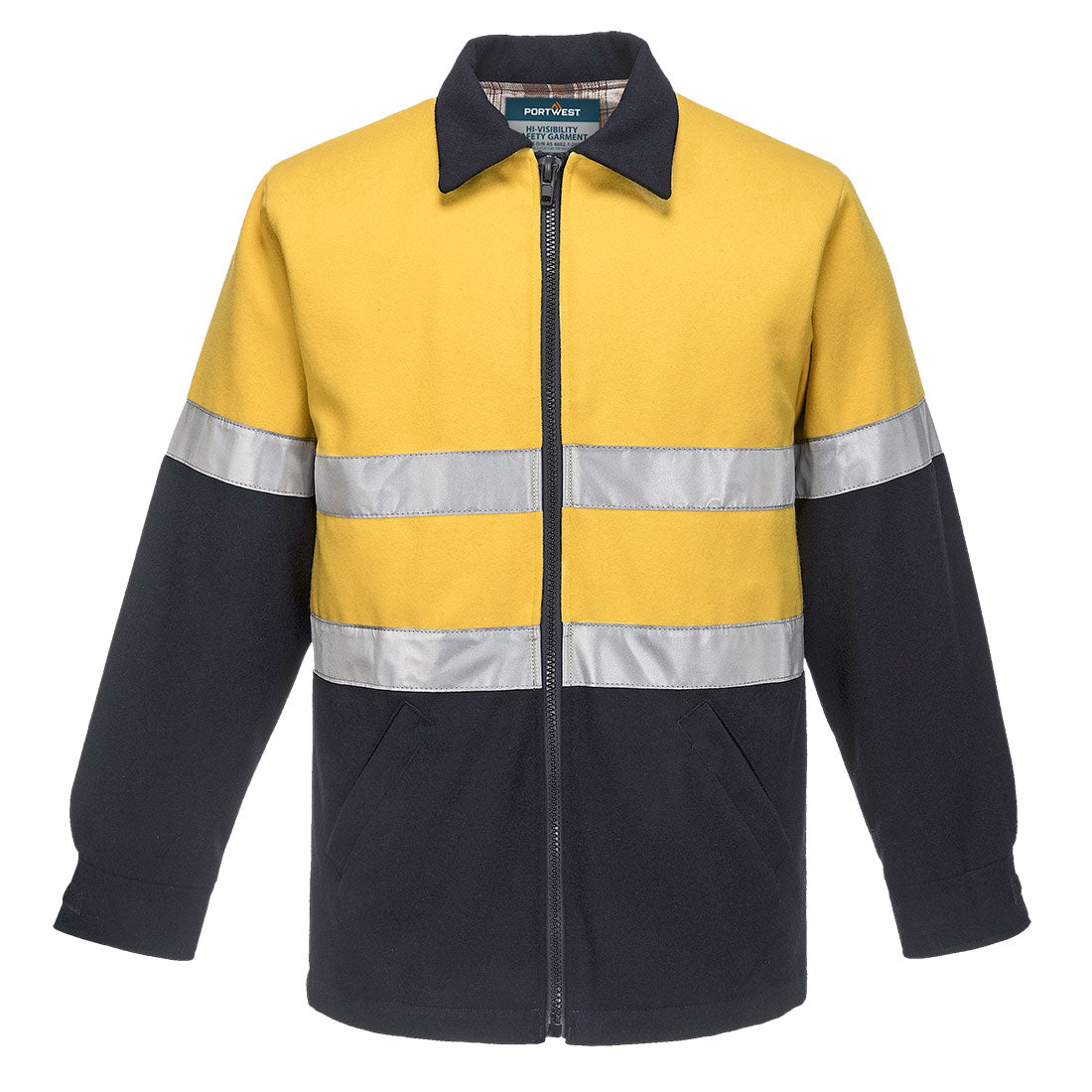 MW028 Bluey Hi-Vis Wool Blend Contrast Work Jacket