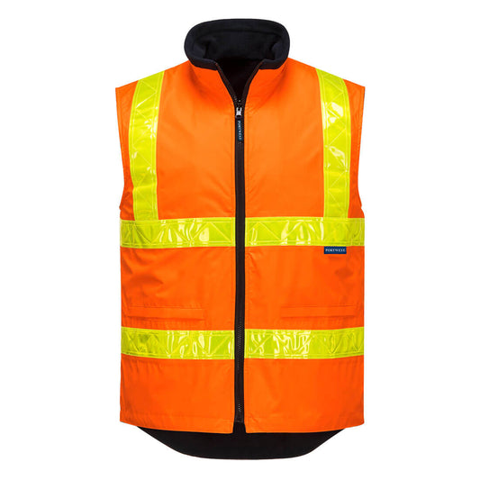 MY214 Hi-Vis Polar Fleece Lined Vic Roads Reversible Vest