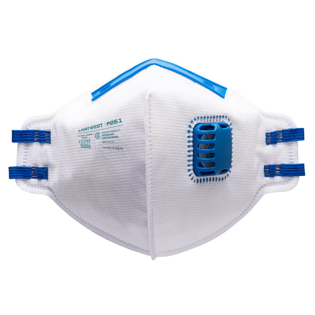 P251 FFP2 Valved Dust Mist Fold Flat Respirator (Pk20)