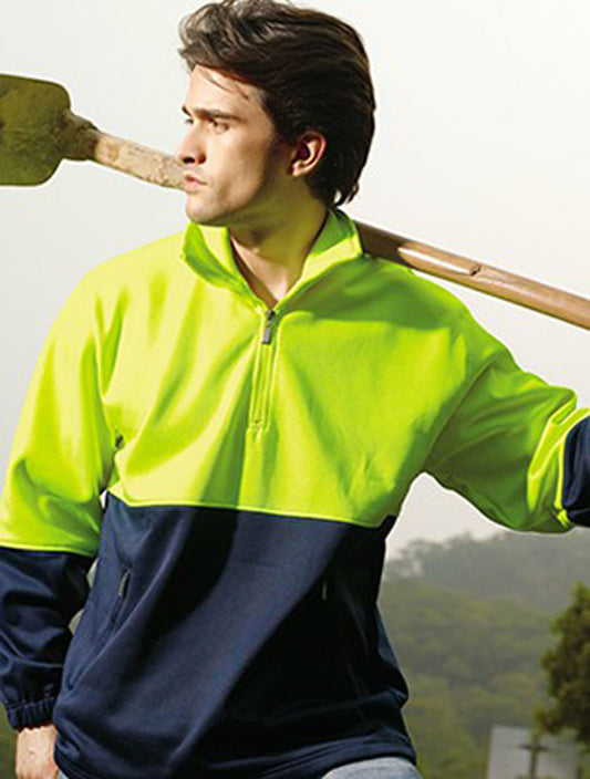 Unisex Adults Hi-Vis 1/2 Zip Fleece (SJ0411)