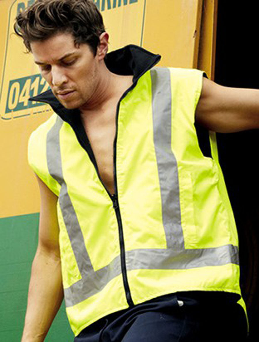 Unisex Adults Hi-Vis Reversible Vest With Reflective tape (SJ0428)