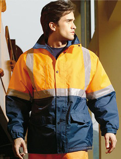 Unisex Adults Hi-Vis Polar Fleece Lined Jacket With Reflective Tape (SJ0430)