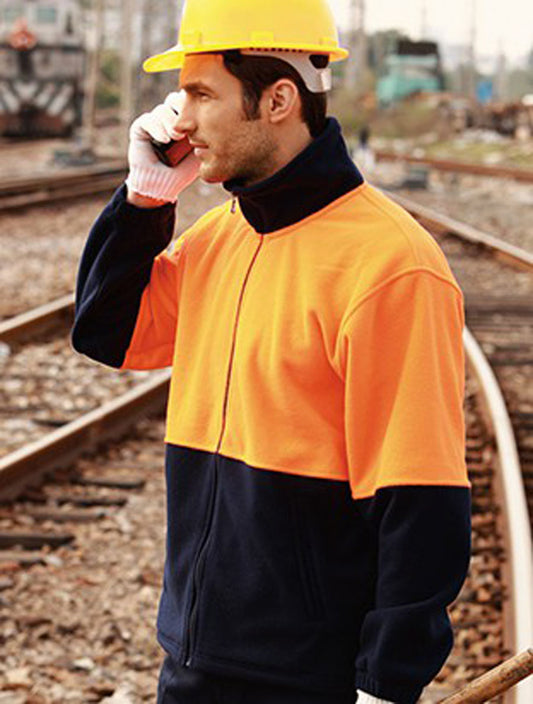 Unisex Adults Hi-Vis Full Zip Polar Fleece (SJ1238)
